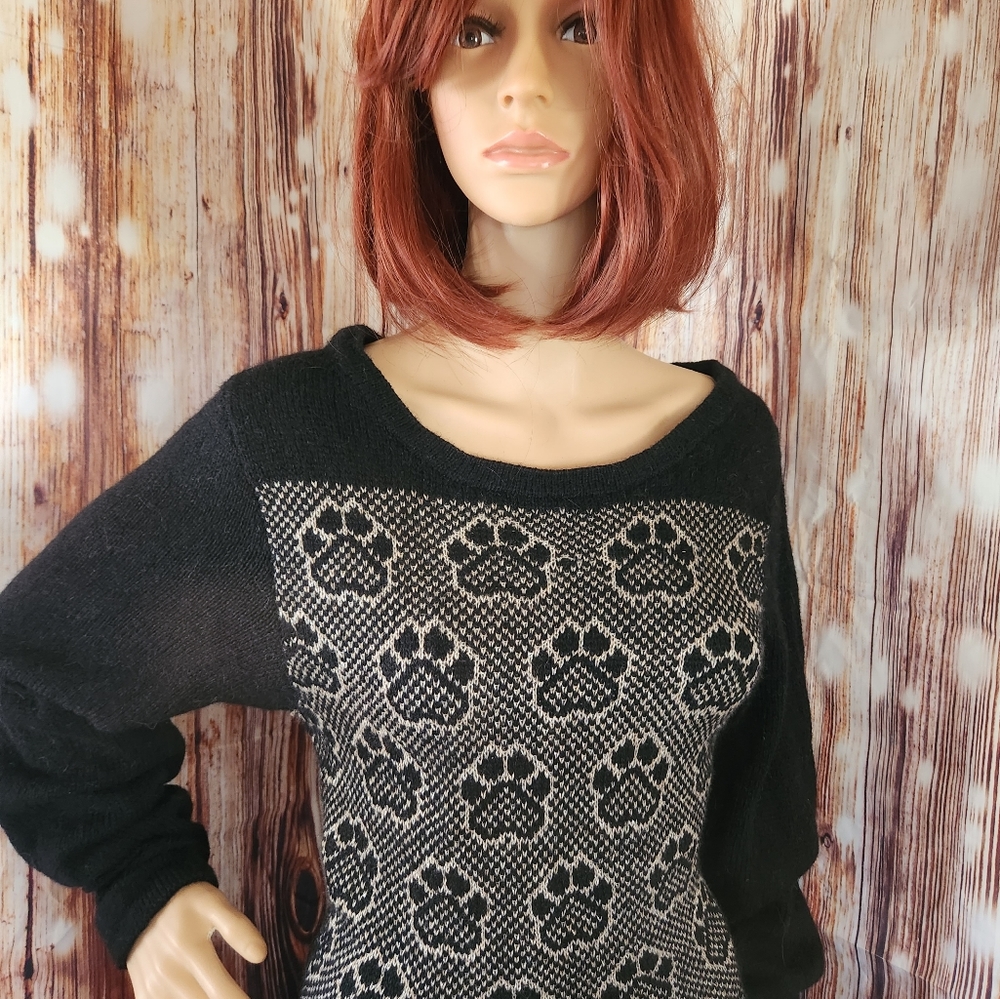 Knit fairisle sweater, new, 100% wool, med to large